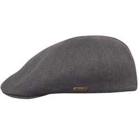 Sterkowski Rusty Hat | 100% Natural Linen Flat Cap for Men and Women | Super Light Summer Peaked Cap, Mid-Grey, 61