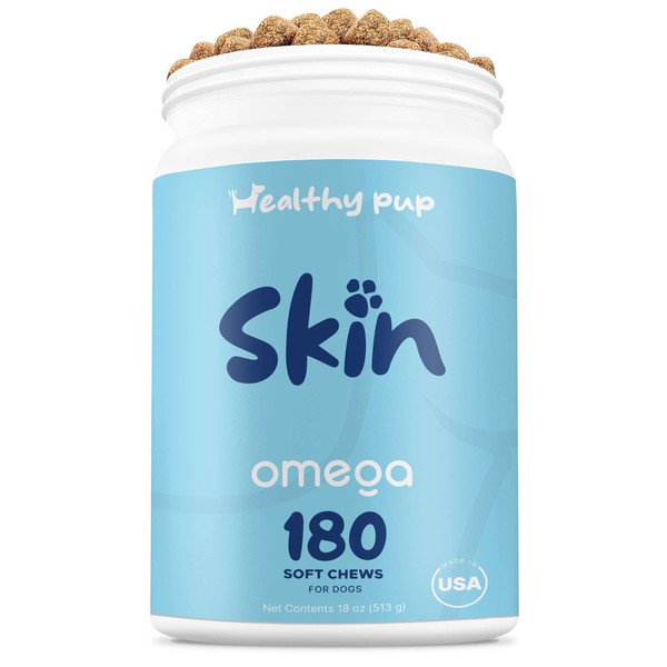 Healthy Pup Dog Fish Oil Supplements - 180 Delicious Chew