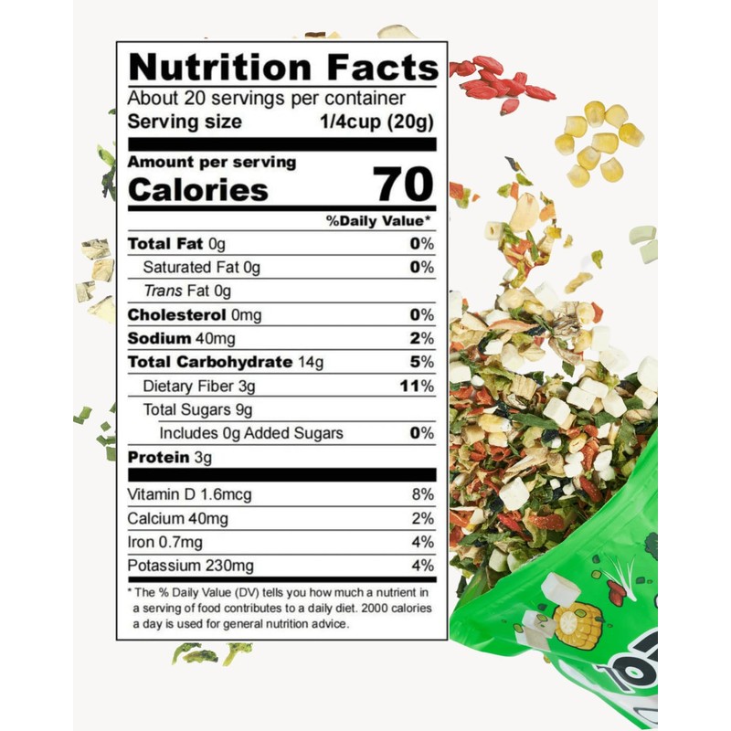 Dried Ramen Toppings Vegetable Mix 14oz, 12 Veggie Blend with