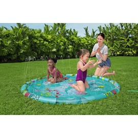 Bestway Sprinkler Splash Pad, Kids Outdoor Garden Paddling Pool, Marine-Life Ocean Print Splash Pad Sprinkler, Ages 2+