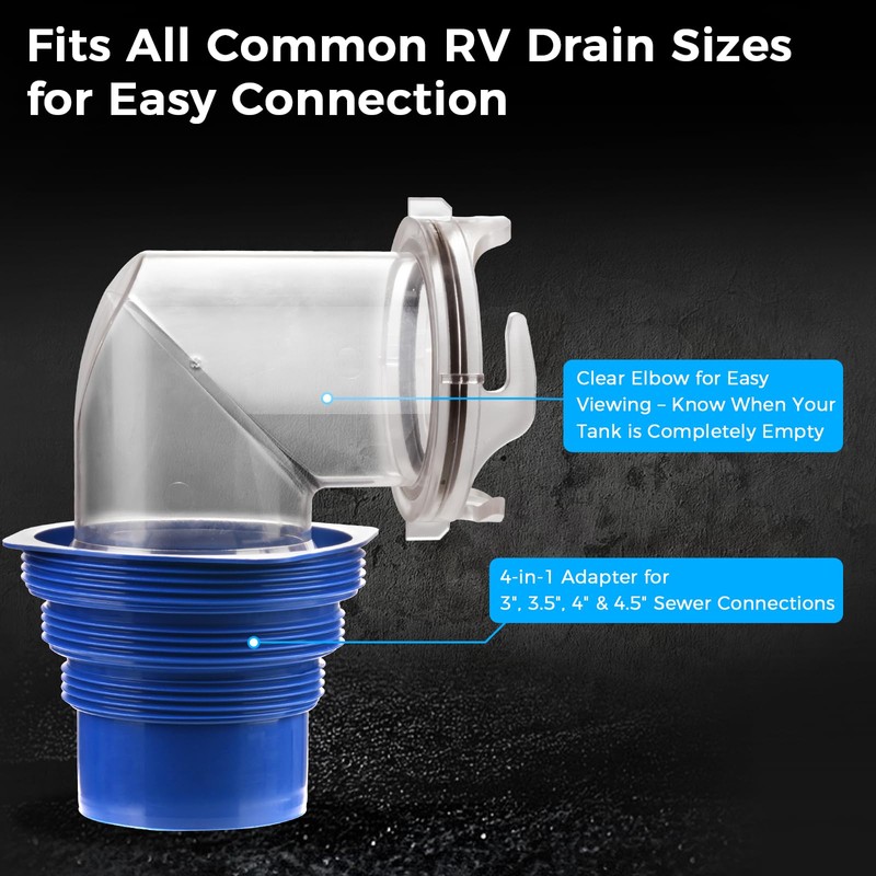 SheeChung 3FT RV Sewer Hose, Short Camper Sewer Hose for