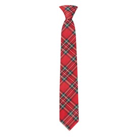 Jacob Alexander Royal Stewart Red Plaid Men's Pre-Tied Clip-On Neck Tie