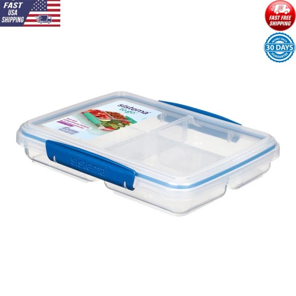 Unbranded 820ml/3.4 Cups Multi Split Food Storage Container 3 Compartment