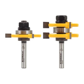YONICO Router Bits Tongue & Groove Set 1/4-Inch Plywood Panel 2 Bit 1/4-Inch Shank 15231q