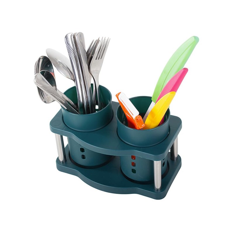 PARENCE. - Cutlery Drainer with Three Compartments and Separate Water