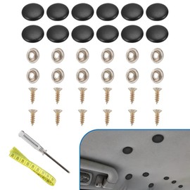 Set of 12 Black Leather Snap Upholstery Buttons Fit for Tufting Furniture Bed Sofa Chair, Car Seat RV Roof Headliner Interior Cloth Fixing with Installation Tool
