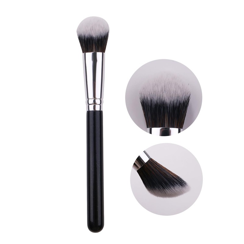 IPRESTA Flat Angled Foundation Brush with Black Wooden Handle foundation