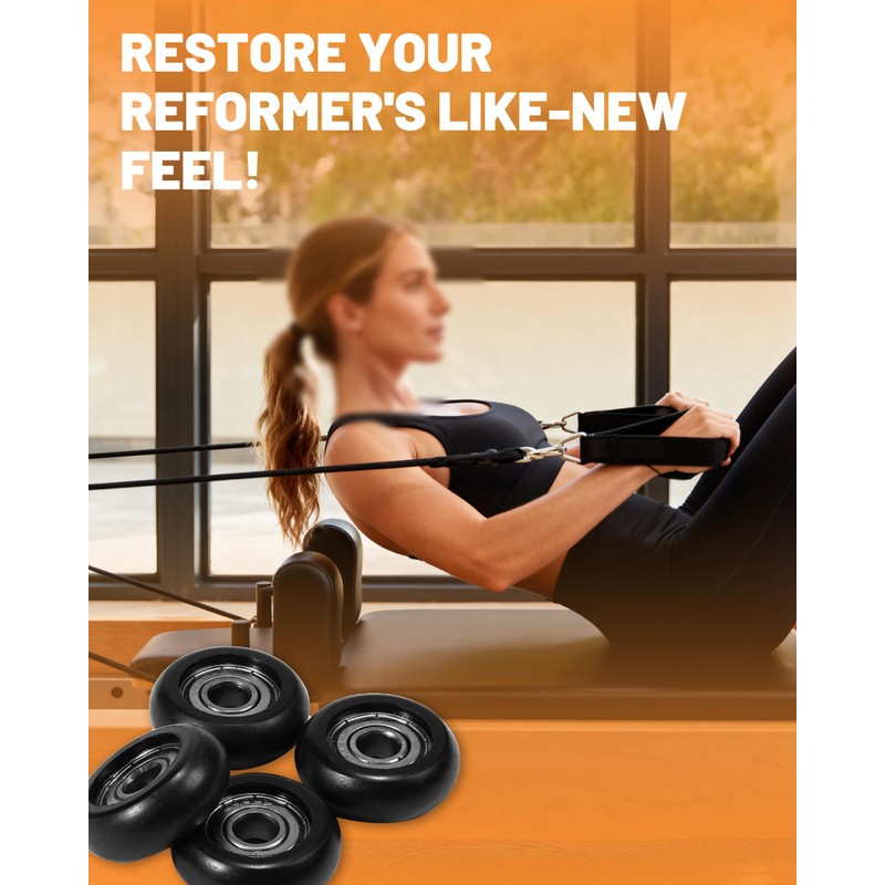 4Pcs Upgraded Roller Wheels for Aero Pilates Reformer, Smooth &