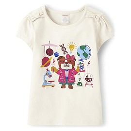 Gymboree girls Printed Short Sleeve T-Shirts,Puppy Science,12-18 Months