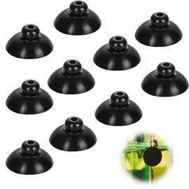 PEUTIER 10pcs Fish Tank Suction Cups, 1 Inch Suction Cup Clips Rubber Aquarium Suction Cup Clips Fish Tank Attachments for Tank Pump And Fish Tank Aeration Setup (Black)