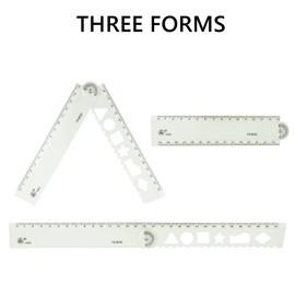 ALLY-MAGIC Folding Ruler, 4 Pcs 30cm Folding Geometric Ruler Flexible Plastic Ruler Bendy Stationary Ruler for Kids Student Teacher Office Y4HBC-4