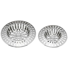WENKO Drain Sieve-Set of 2, Silver Shiny, Ø 6 + 7 cm