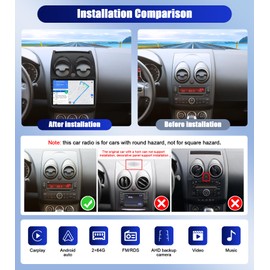CAMECHO 4+64G Android 13 Car Stereo for Nissan Rogue 2007-2015 9 Inch Touch Screen in-Dash GPS Head Unit with CarPlay & Android Auto Bluetooth DSP/GPS WiFi 32EQ+ AHD Backup Camera