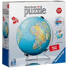 Ravensburger 12426 Puzzleball Globe Earth with Swivel Base (540 Pieces)