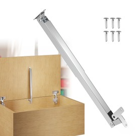 [Only for Flat-Top Lids] 1 Pack Toy Box Hinges Soft Close Hinges for Wooden Box, Sturdy All-Metal Construction Smooth Close Lid Support Kit, Center or Edge Mounting (No Extra Hinges)