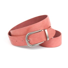 Anthoni Crown Women's Leather Belt, pink