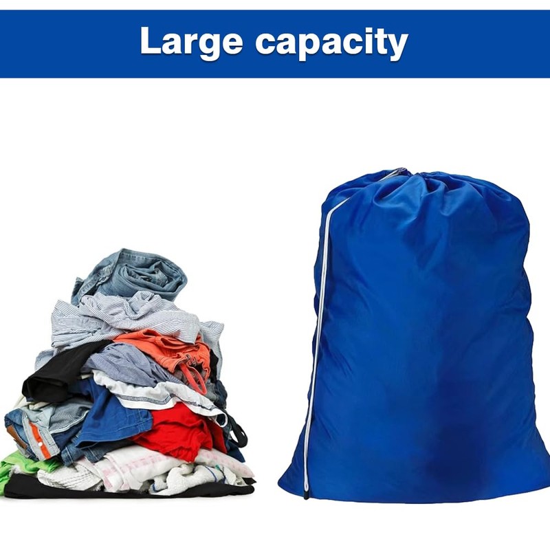 Heavy Duty Laundry Bag with Drawstring, 2 Pack Clothes Drawstring