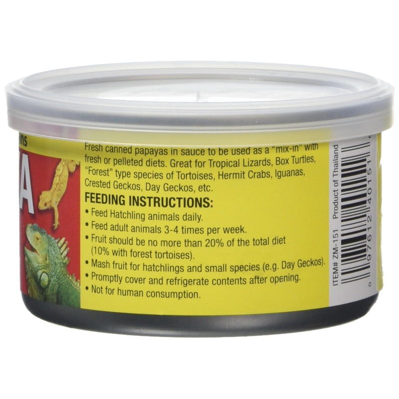 Zoo Med Tropical Fruit Mix-ins Papaya Reptile Food, 3.4-Ounce