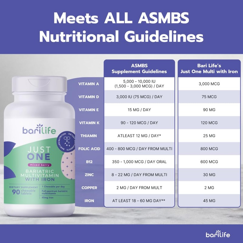 Bari Life Just One Chewable, Once Daily Bariatric Multivitamin and