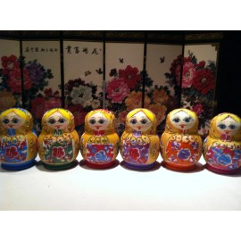 Unbranded russian nesting doll Big Belly 4 inchs tall blue US Seller