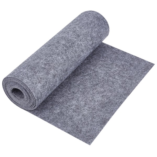 BENECREAT 118x9.4Inch Gray Felt Roll, Fabric Sheets Soft Woven Nonwoven
