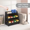 Tea Holder for Tea Bags Organizer - Black Bamboo Tea