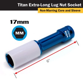 Titan 21117 1/2-Inch Drive x 17mm Non-marring Impact Extra-Long Lug Nut Socket