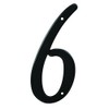 Prime-Line MP4116 4 In. House Number 6, Diecast, Black Finish
