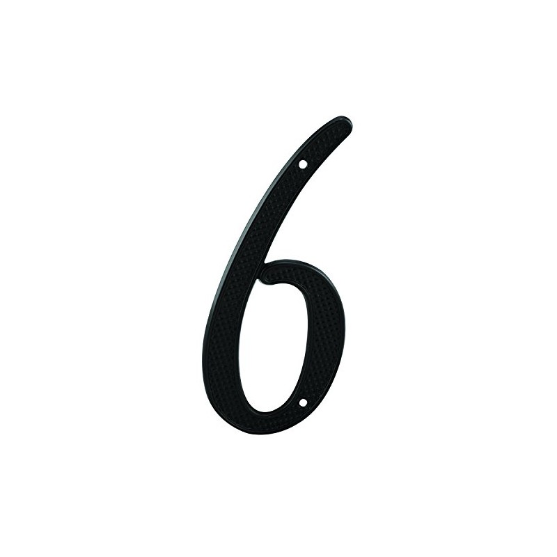 Prime-Line MP4116 4 In. House Number 6, Diecast, Black Finish