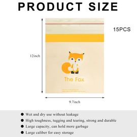 SHMZK 15 PCS Car Trash Bags, Easy Stick-On Disposable Car Garbage Bags Leak-Proof Vomit Bags, Waterproof Self Adhesive Cleaning Bags for Vehicles Bedrooms Offices, Car Accessories (Fox)