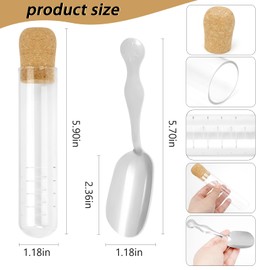 4 PCS Glass Tea Infusers for Loose Tea & Tea Flower Glass Strainer and Teaspoon Set Reusable Clear Diffuser with Cork Glass Tube Tea Steeper