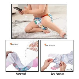 Pñales De Tela Ecologicos Para Bebé 6 Pañales + 6 Insertos