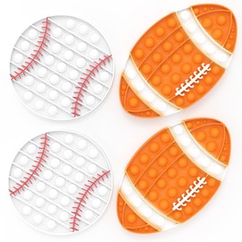 4Pack Pop Fidget Toys,Push Pop Fidget Sensory Toys Set,Stress Relief Gifts for Kids & Adults,Party Favors Toddler Toys for Christmas Birthday Gifts,Party Supplies,Classroom Prizes (Sports Style)