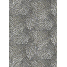 CONCORD WALLCOVERINGS ™ Sample for Display Purpose only Geometric Textured Wallpaper Featuring Abstract Triangles with 3D Look, Grey Silver Gold 7 in x 10 in; 1015210