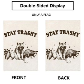 Thriano Funny Garden Flag Raccoon Home Yard Outdoor Decoration House Yard Lawn Decor Holiday Garden Yard 12 X 18 Inch