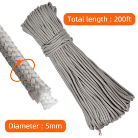 Mecleup Olefin Rope for Woven Chair, 5mm Nylon Poly Rope 200FT for Patio Chair Repair, Gray