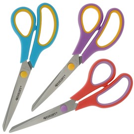 Westcott Easy Grip Scissors 3 Pieces Mix | Set of 3 Universal Scissors with Comfort Grip | Extra Sharp & Durable Stainless Steel Blade | Scissors for Crafting, Household, School & Office | N-90033 00