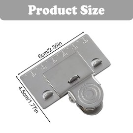 Edelstahl-Maßbandclip, tragbares Präzisionsmess-Befestigungswerkzeug für Ecken oder Winkel, Maßband-Locator mit klaren Skalen, ideal für Heimwerker, Bau und Handwerk (Silber; 60 x 45 mm)
