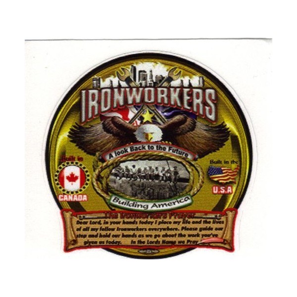 5 Ironworkers Prayer Full Color Hardhat Stickers BW7