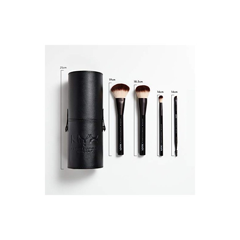 NYX Professional Makeup Juego de pinceles de maquillaje sintético de