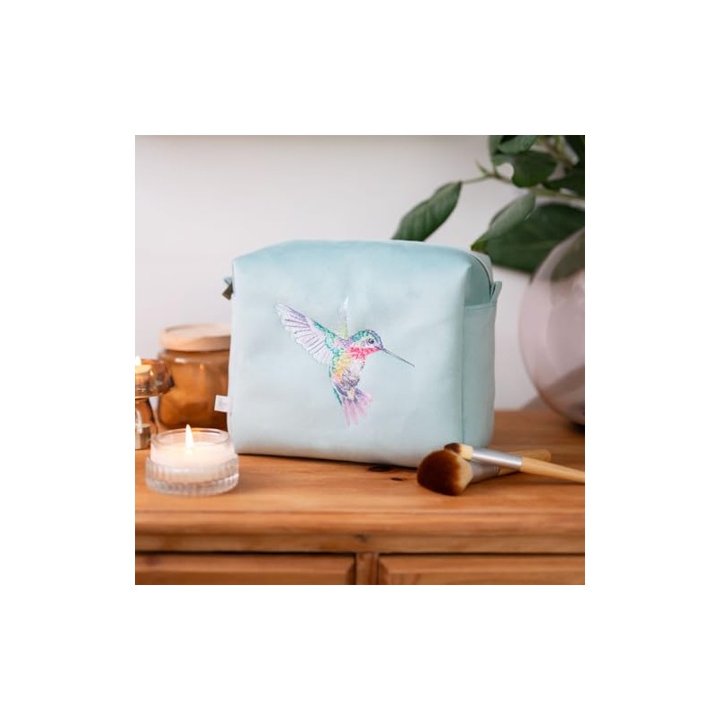Wrendale Designs by Hannah Dale 'Wisteria Wishes' Hummingbird Embroidered Cosmetic
