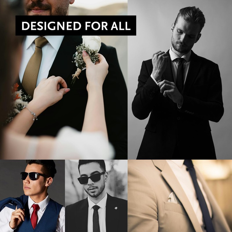 DonDon Mens Handmade Silk Look Ties 6cm, black