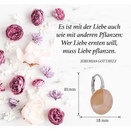 Rivoli Earrings Austrian Zirconia 925 Silver - Jewellery for Women and Girls - Drop Earrings Ideal for Gifts for Women, Silver, Crystal