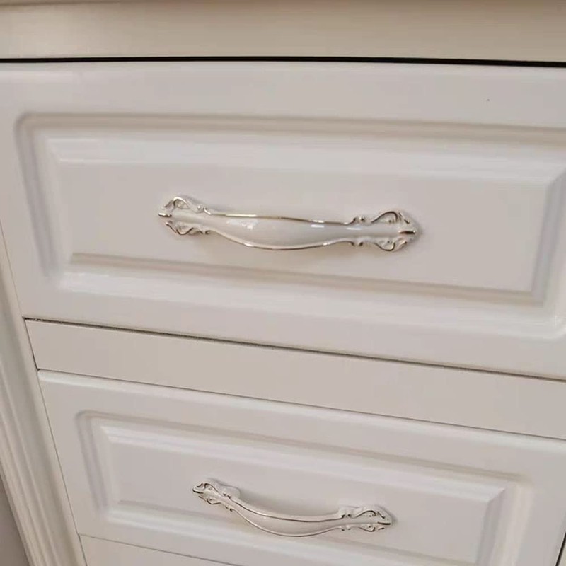 Aigeou 6 Pack Ivory White Cabinet Handle Pulls 2-12 (64mm)