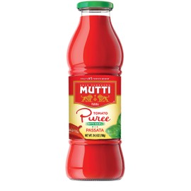 Mutti Tomato Puree with Basil (Passata con Basilico), 24.5 oz. | 6 Pack | Italy’s #1 Brand of Tomatoes | Fresh Taste | Vegan Friendly & Gluten Free | No Additives or Preservatives