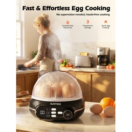 SUSTEAS Rapid Egg Cooker 9 Eggs, Soft, Medium, Hard Boiled, Poached