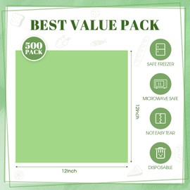 Fumete 500 Pack Grease Resistant Deli Paper Sheets Grease Proof Liners 12 x 12 Inch Food Trays Sandwich Wrapping Paper Disposable Serving Trays for BBQ, Picnic, Party, Restaurant(Green)