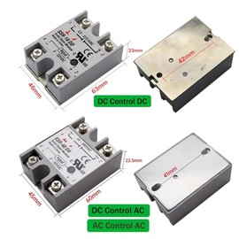 SSR-25DA SSR-40DA SSR-40AA SSR-40DD SSR 10A 25A 40A 60A 80A 100A DD DA AA Solid State Relay Module for PID Temperature Control 1Pcs (Color : Aa, Size : WHITE-40A)