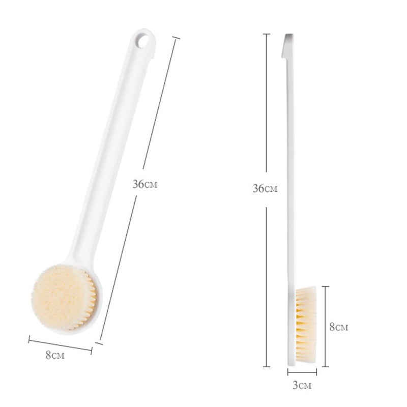 KUNANG ボディブラシ、背中専用 すっきりブラシ、背中ブラシ、ロンブラシ、滑りにくい 洗いやすい、ャワーブラシ、柔らかい毛