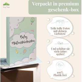 Tiny Trees® 49 Baby Milestone Cards & 18 Stickers in Gift Box for Boys & Girls - Gift for Pregnancy, Birth, Baby Shower - Milestone Cards Baby Cards (German)